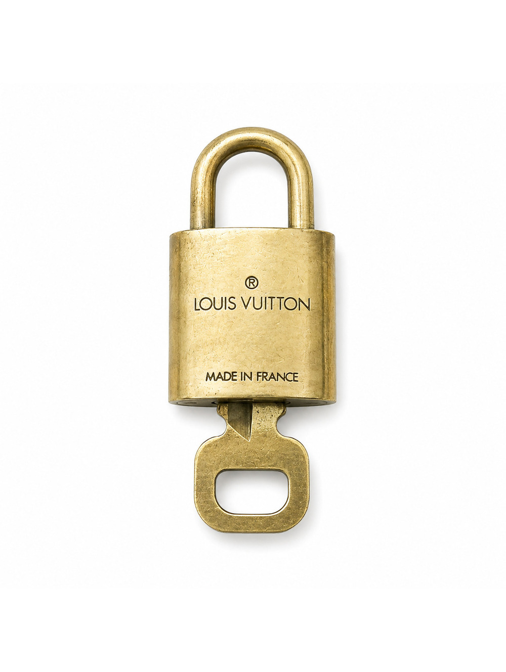 Louis Vuitton brass padlock with matching key #314.